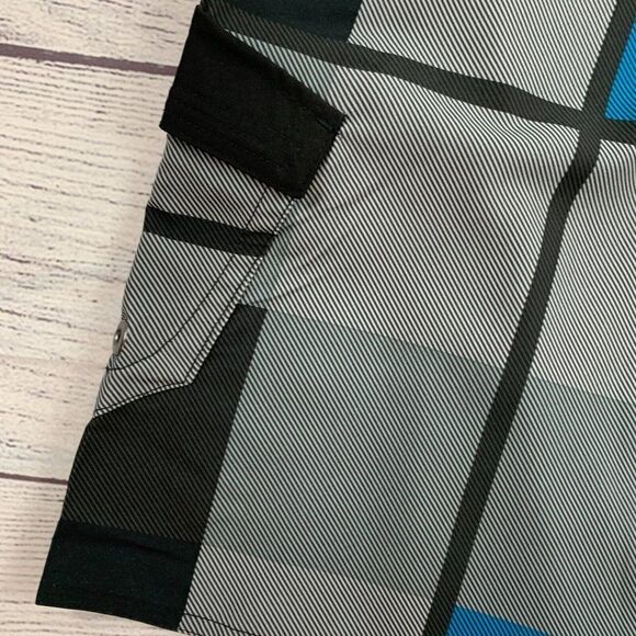 Tony Hawk Board Shorts sz 30 Men's Gray Blue Pattern Lower Pocket New NWT - Picture 3 of 6